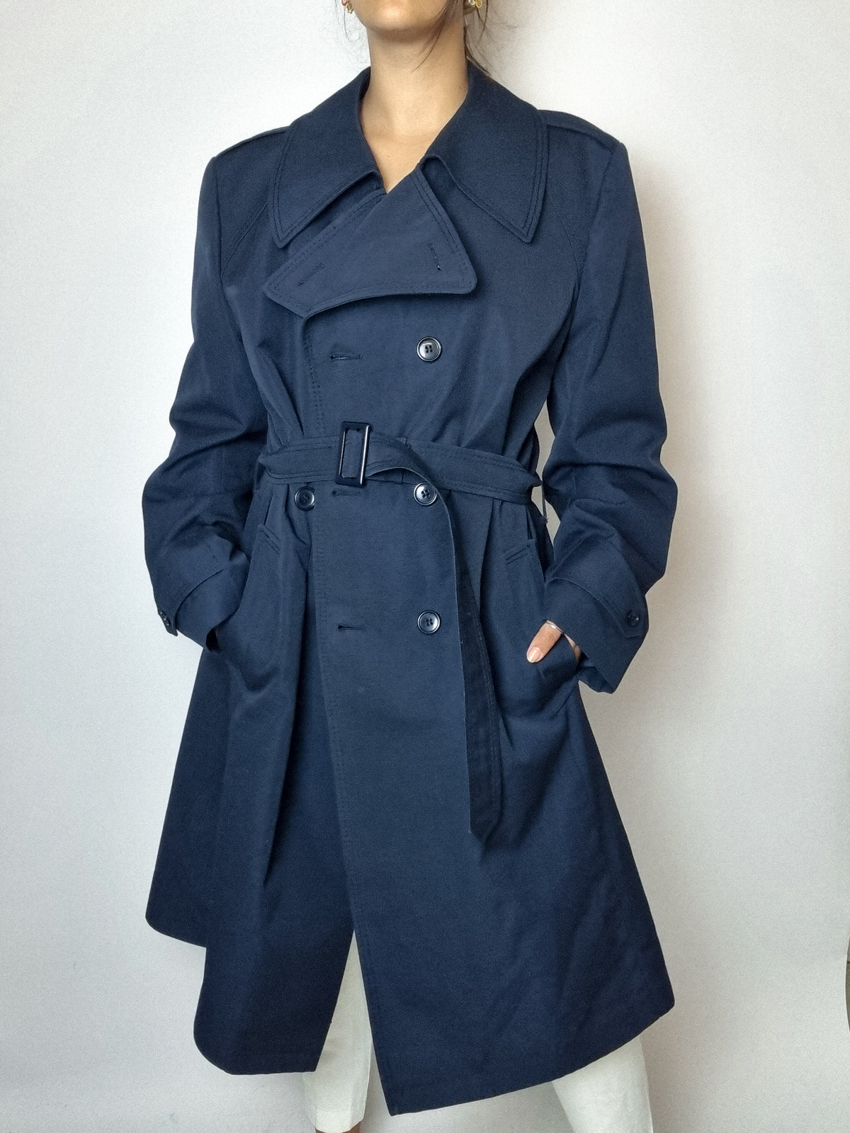 Vintage blauer Trenchcoat M/L 