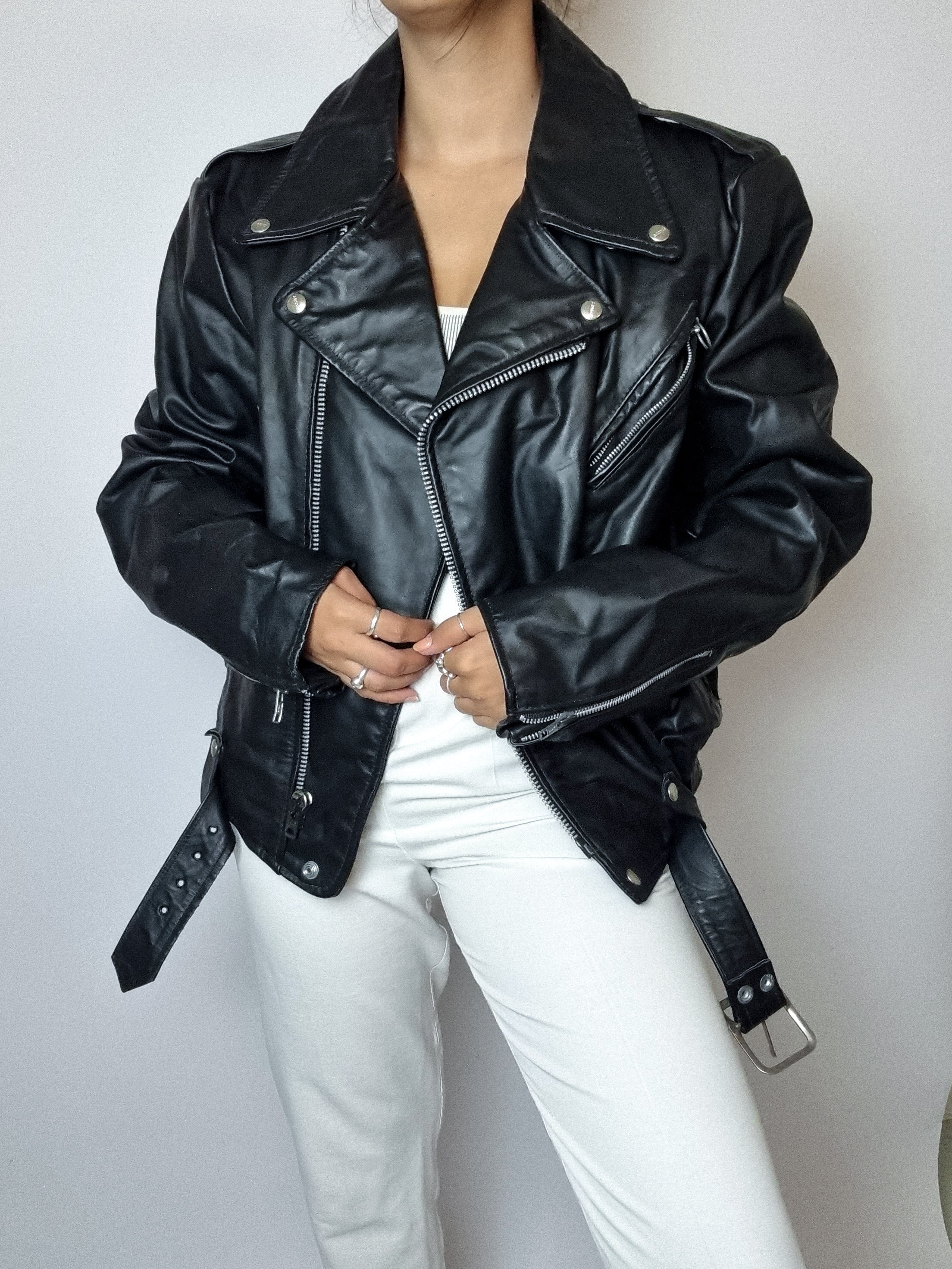 Perfecto aus Leder mit verstellbarem Vintage-Futter M/L 