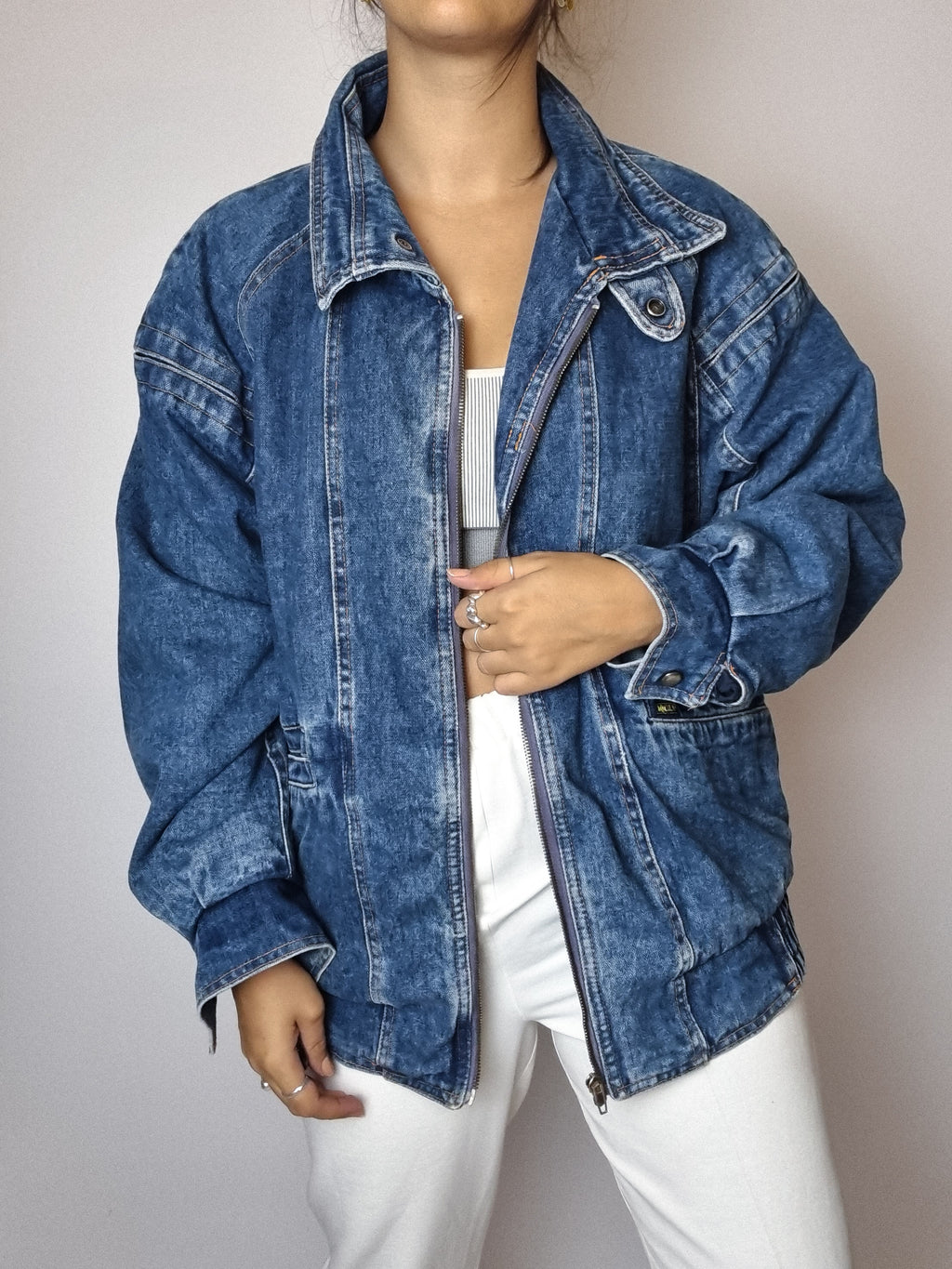 Vintage lined denim jacket M 
