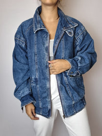 Vintage lined denim jacket M 