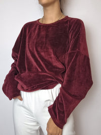 Vintage burgundy velvet sweater M/L 