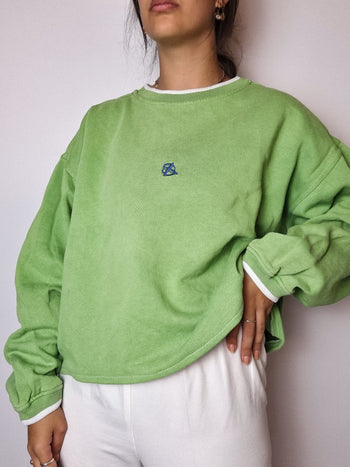 Pull américain vert pomme vintage M