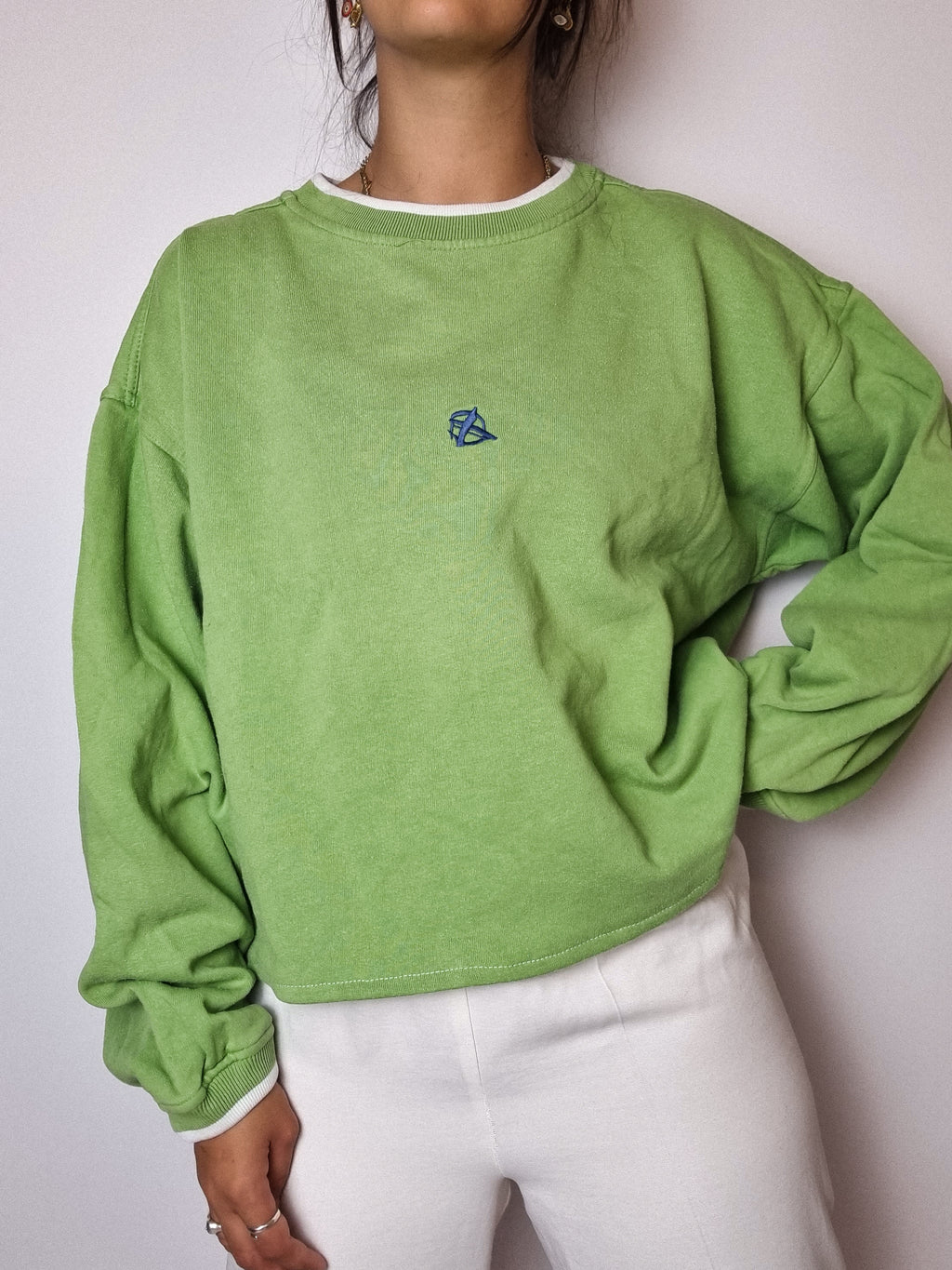 Vintage apple green American sweater M 