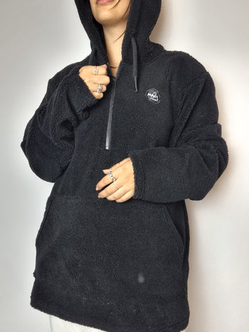 Black vintage hooded fleece XL 