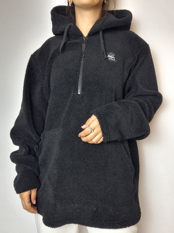 Black vintage hooded fleece XL 