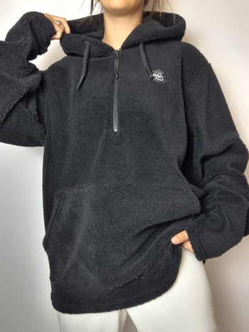 Black vintage hooded fleece XL 