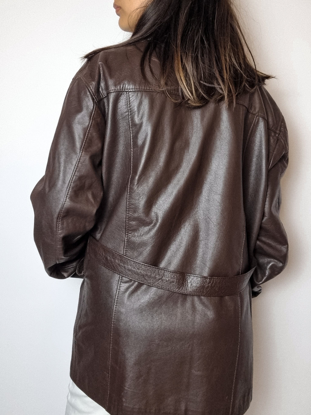 Vintage Brown Leather Blazer S/M 