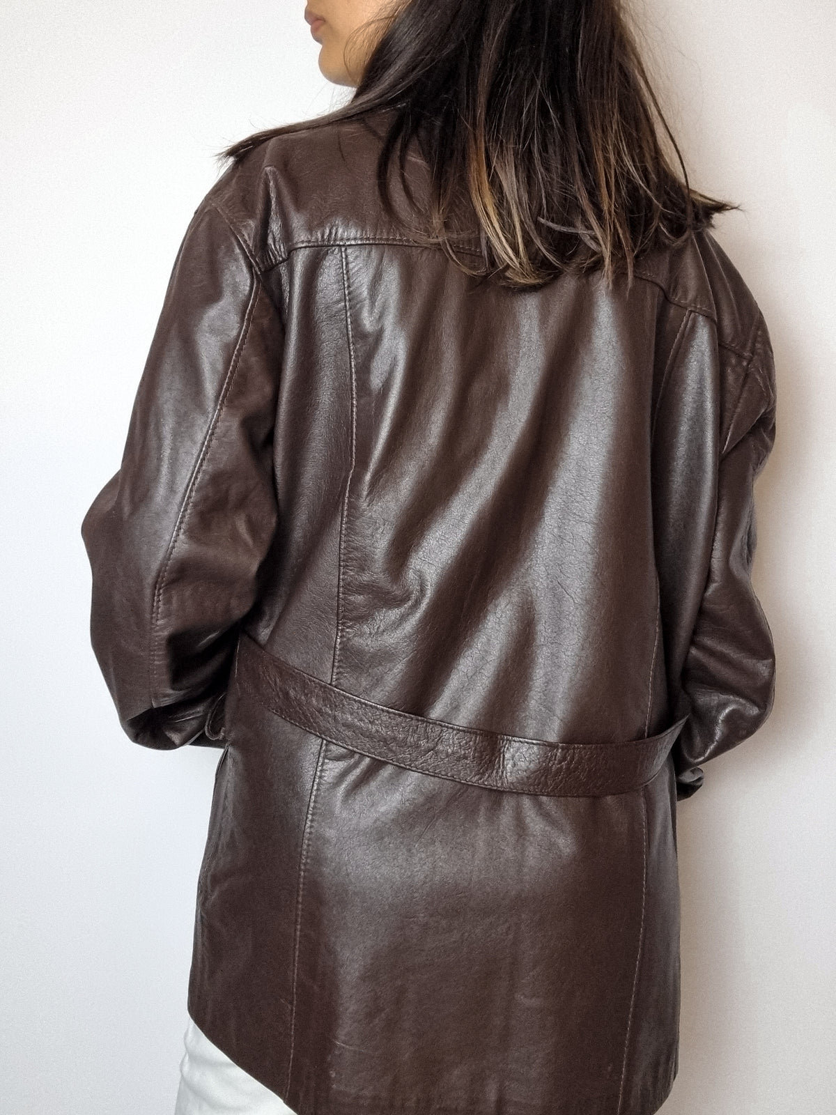 Vintage Brown Leather Blazer S/M 