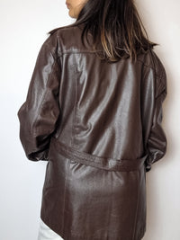 Vintage Brown Leather Blazer S/M 