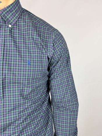 Chemise Ralph Lauren bleu/vert à carreaux L