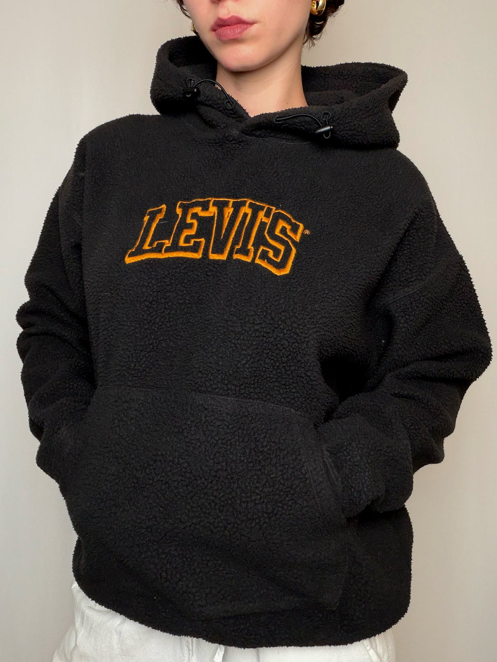 Polaire épaisse noire Levi's S vintage