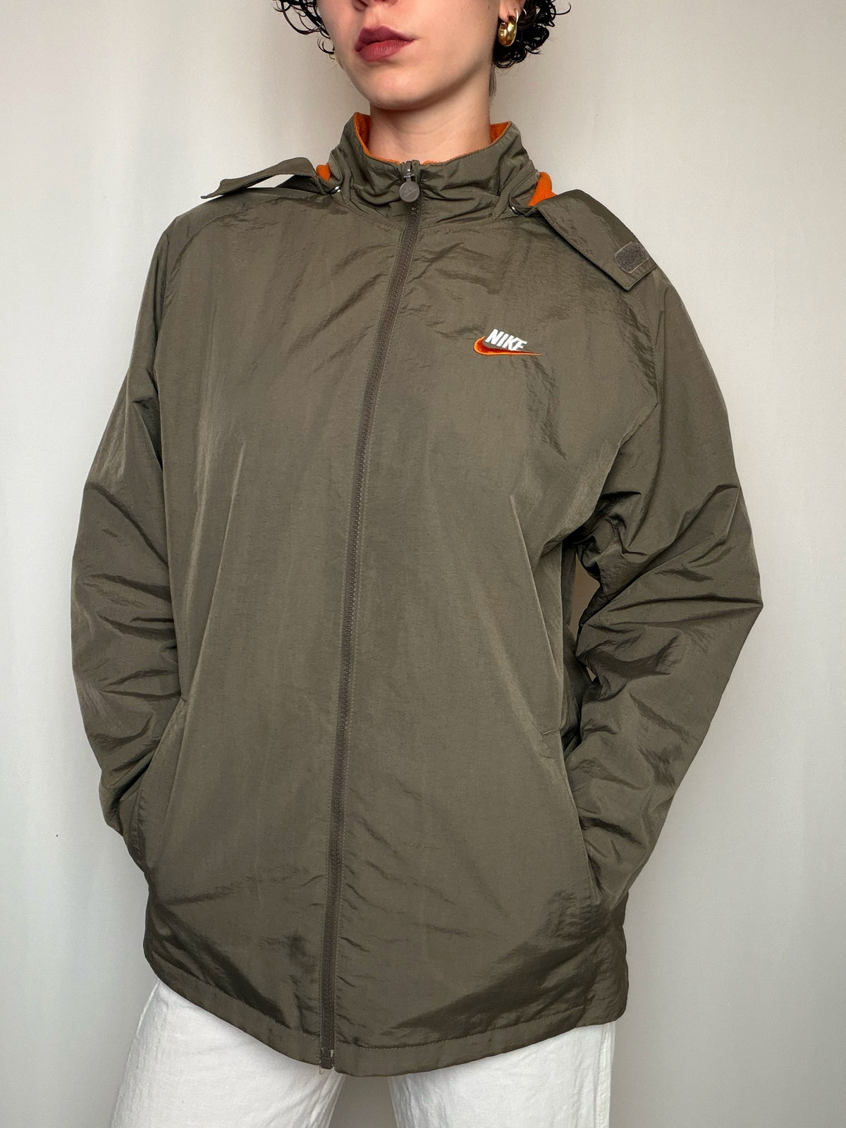 Jacket / polaire reversible kaki Nike S/M vintage