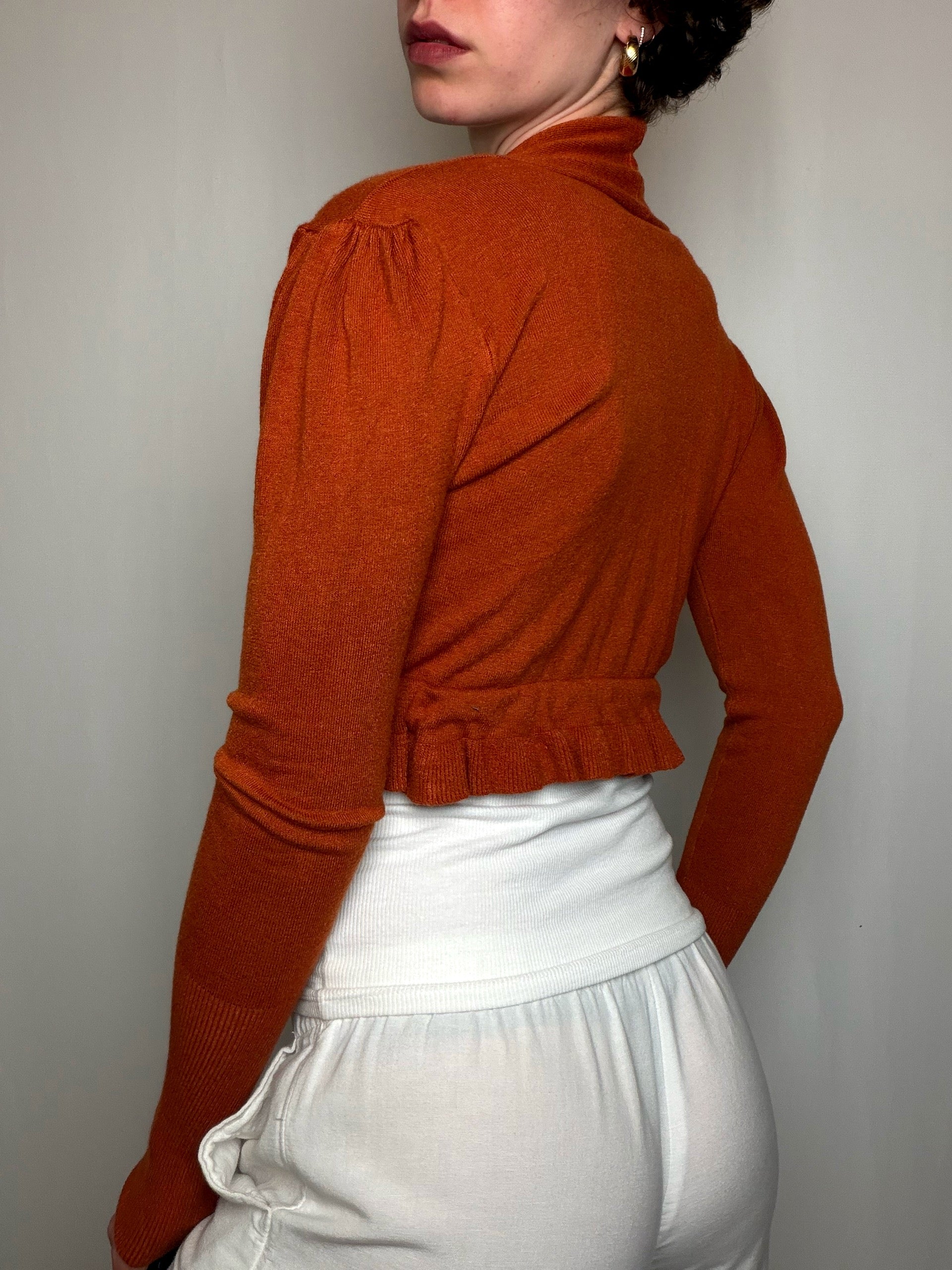 Top court en maille Terracotta S vintage