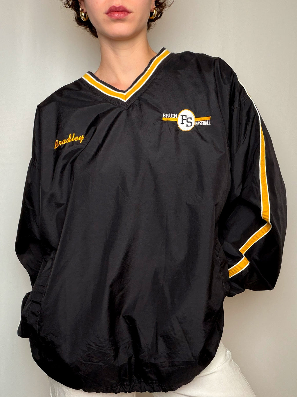 Veste mi saison noire et jaune vintage
