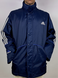 ADIDAS Blau XL Vintage Wasserdichte Jacke