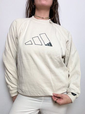 Cream white adidas vintage sweater M