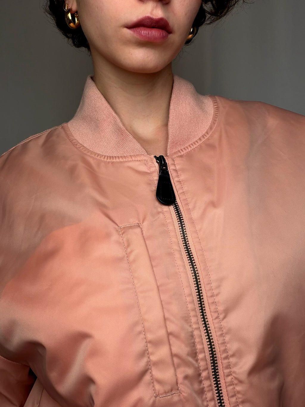 Bomber Rose Poudré Stüssy XL vintage