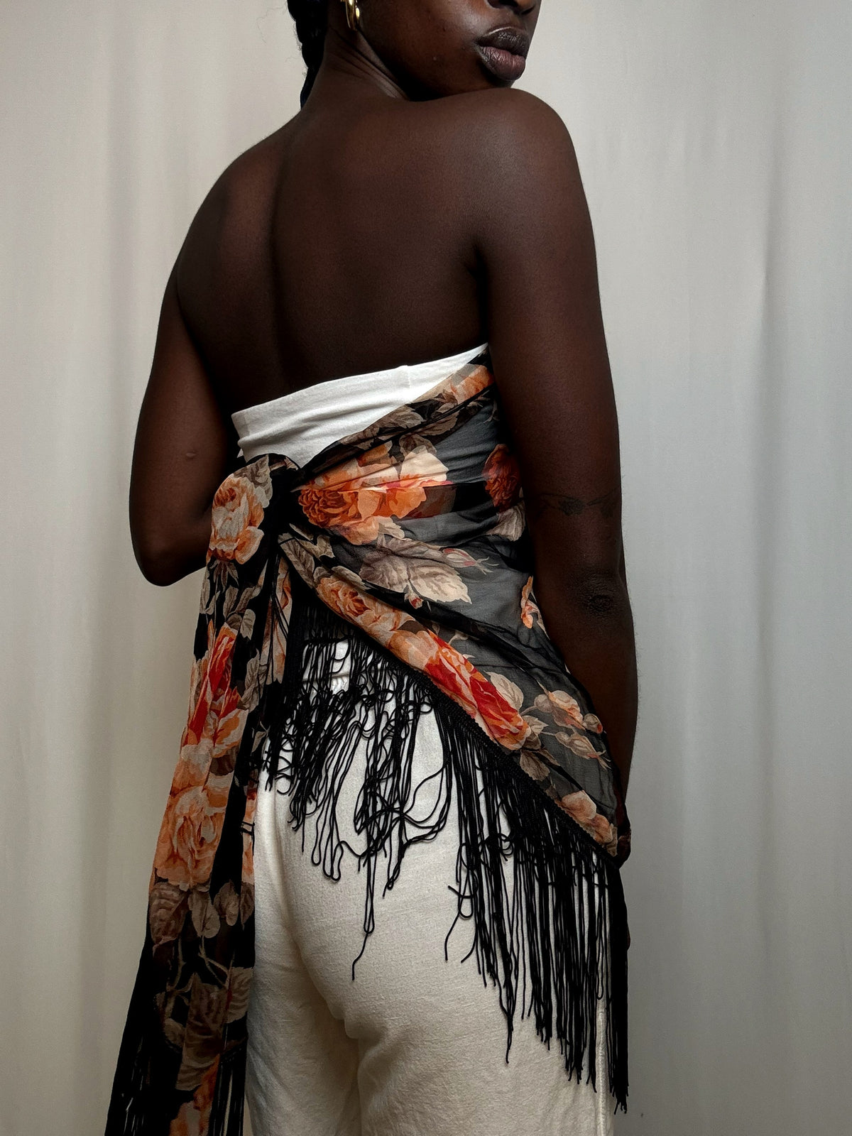 Foulard à frange vintage