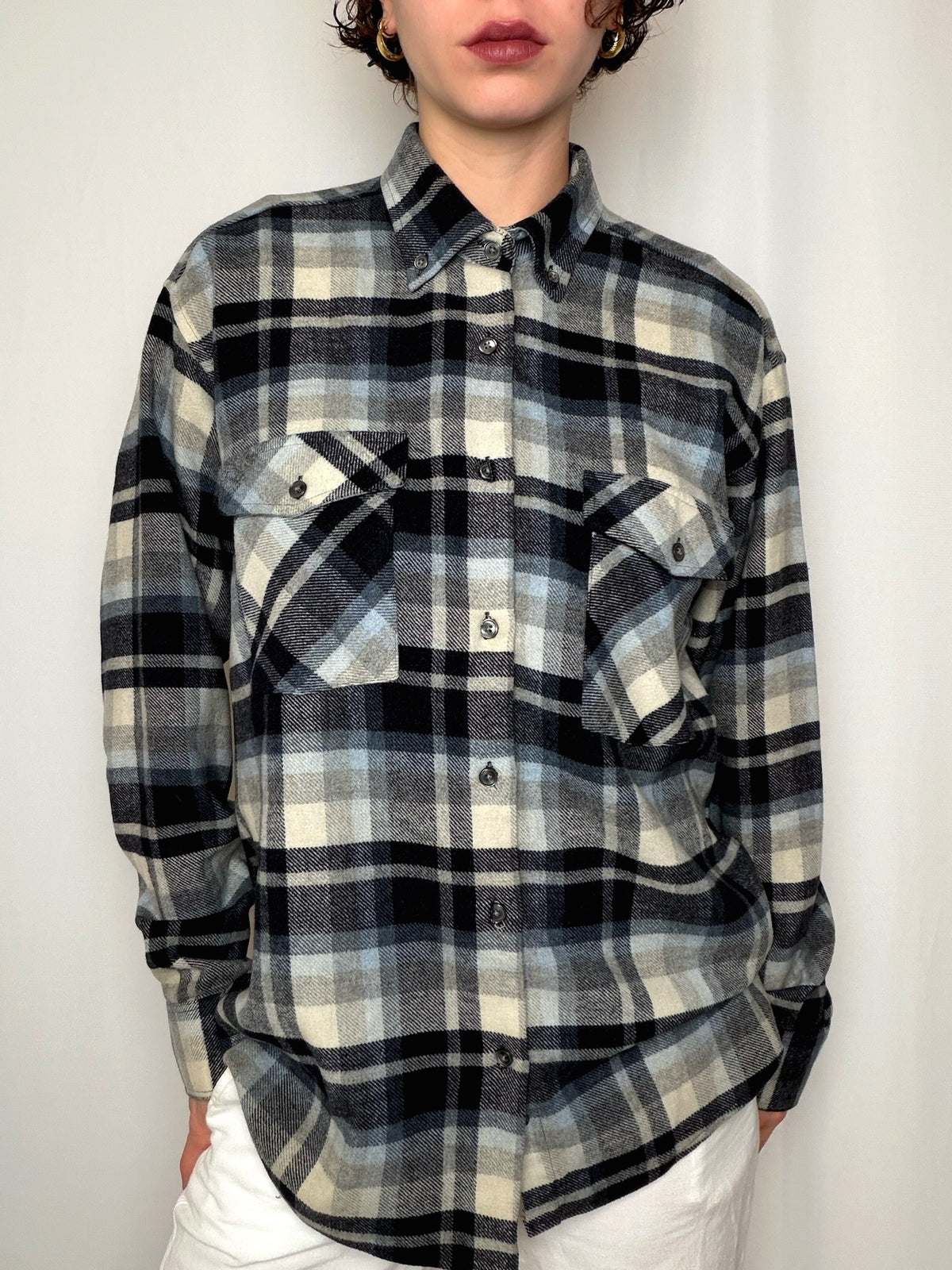 Chemise en flannelle à carreaux M vintage