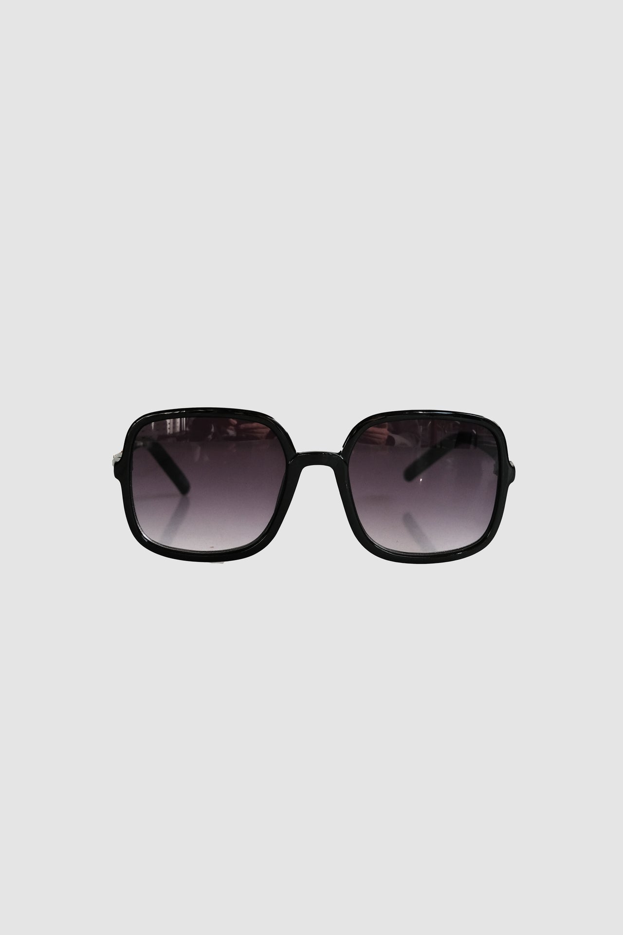 Schwarze quadratische recycelte Vintage-Brille 