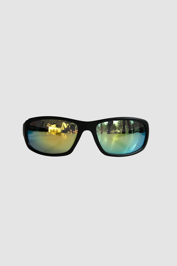 Black recycled vintage glasses with chrome lens 