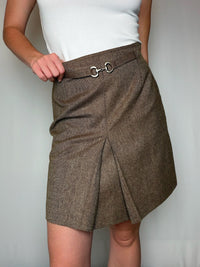 Jupe en tweed brune S vintage