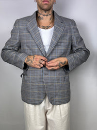 Vintage charcoal plaid blazer