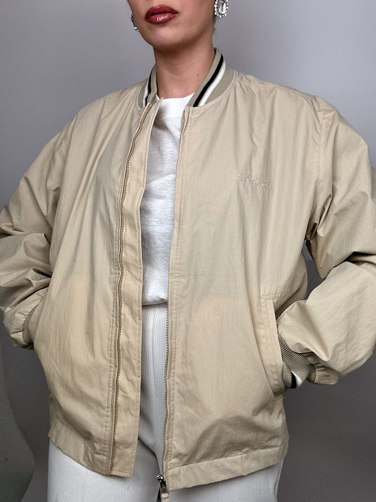 Vintage Beige American Bomber L