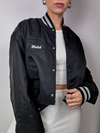 Walsh Black American Bomber Jacket