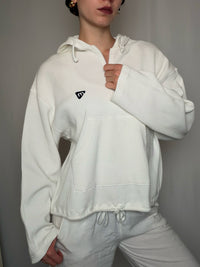 Sweat nid d'abeille blanc M vintage