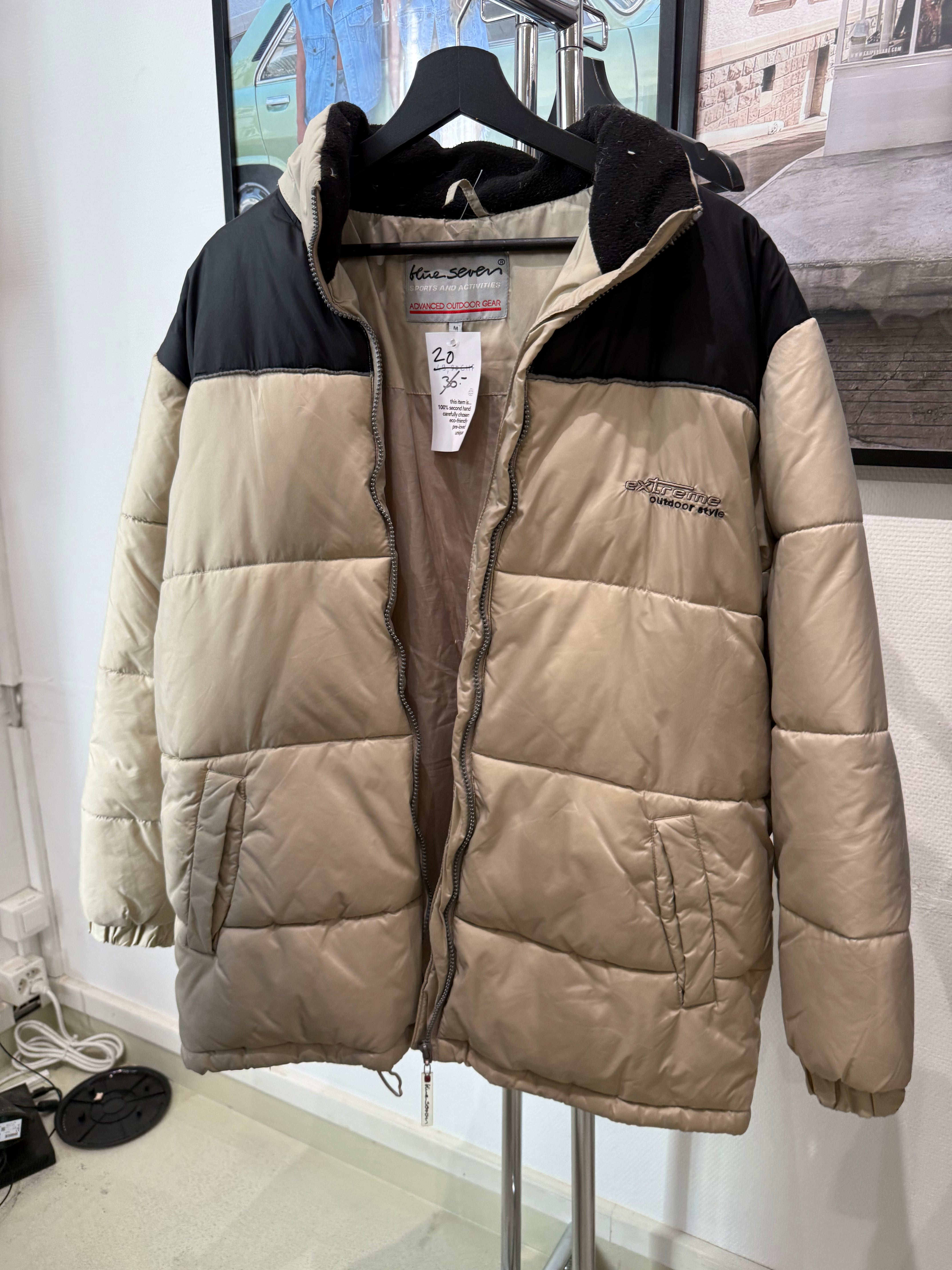 Doudoune beige et noire XL