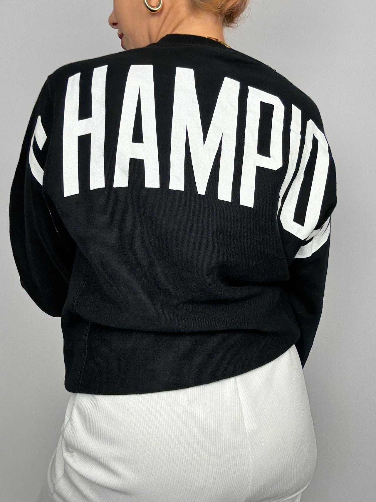 Pull vintage américain noir Champion