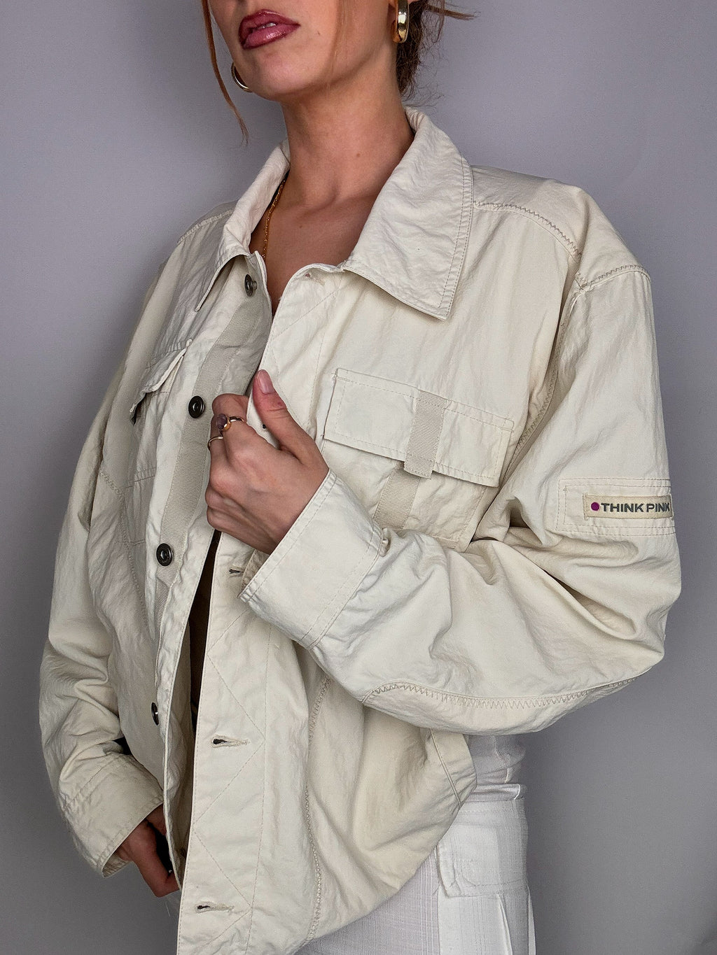Vintage cremefarbene Jacke