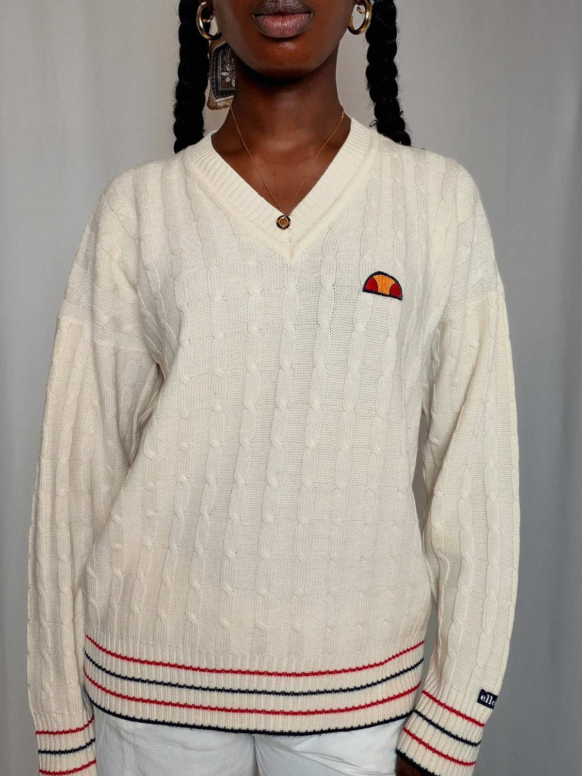 Pull Ivoire Ellesse M vintage