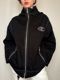 Jacket Noir Champion S vintage