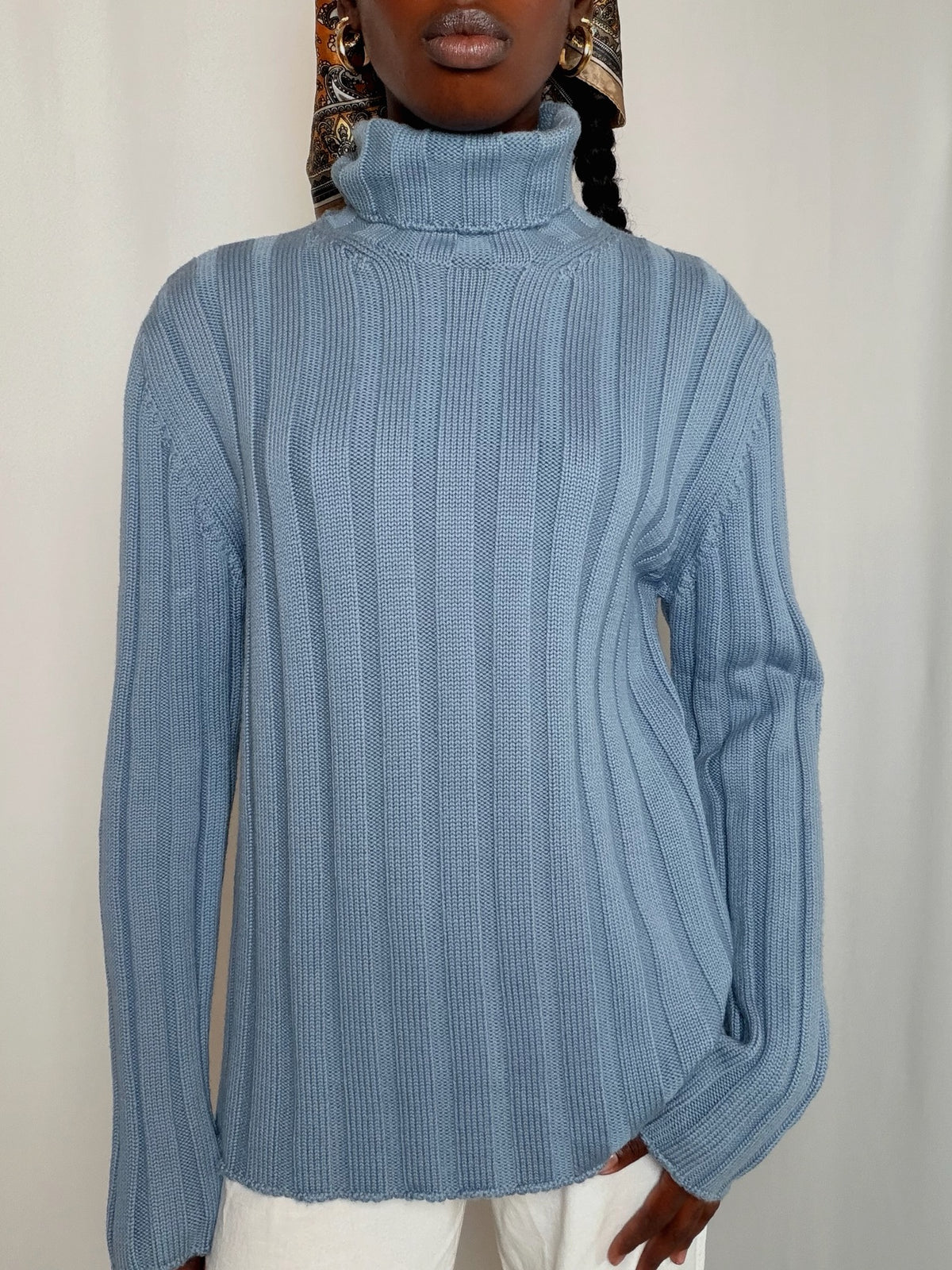 Pull à col roulé bleu Hugo boss XL vintage