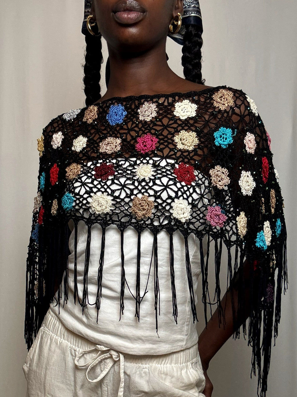 Top type foulard crocheté