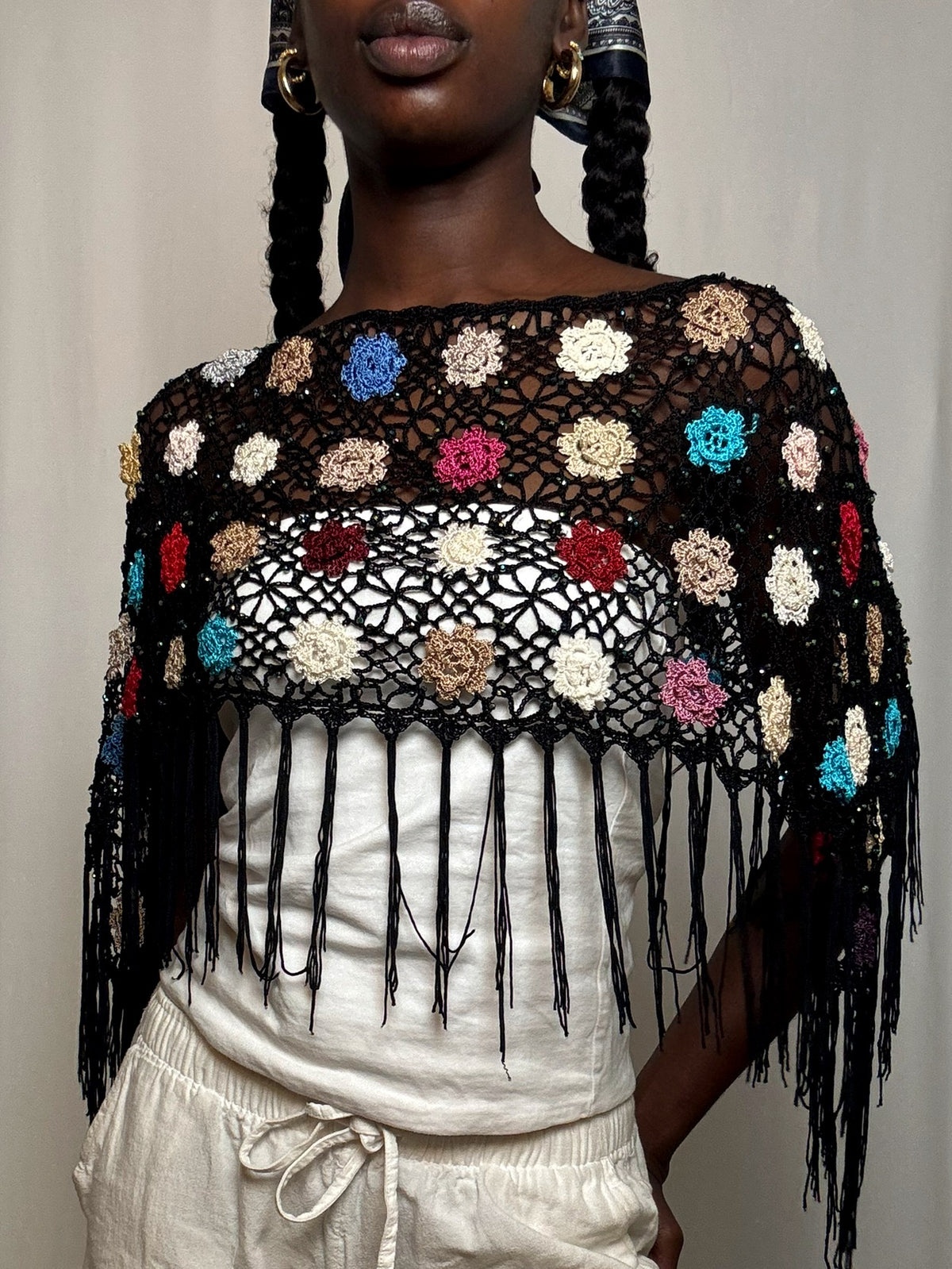 Top type foulard crocheté