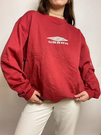 Pull rouge Umbro vintage XL