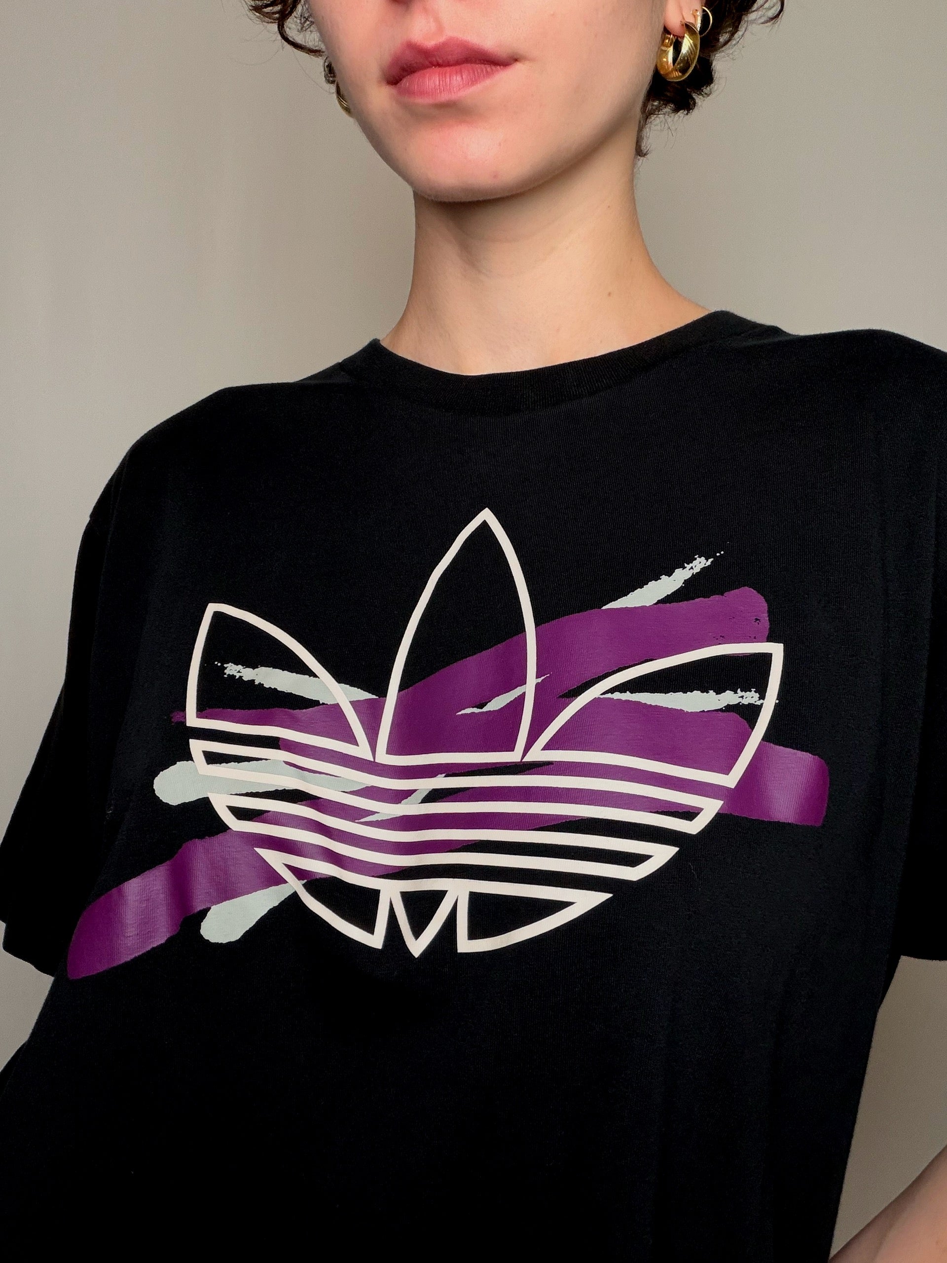 T-shirt Black Adidas L vintage