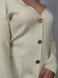 Beige Céline pure wool cardigan M