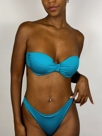 Turquoise two-piece swimsuit