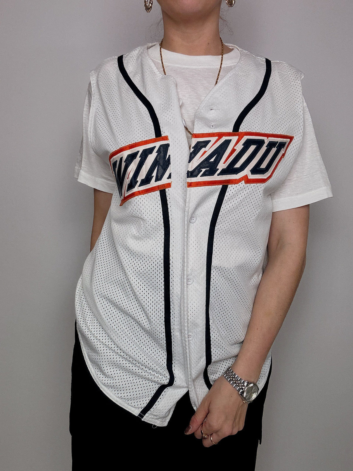 Weißes amerikanisches Vintage-Trikot M