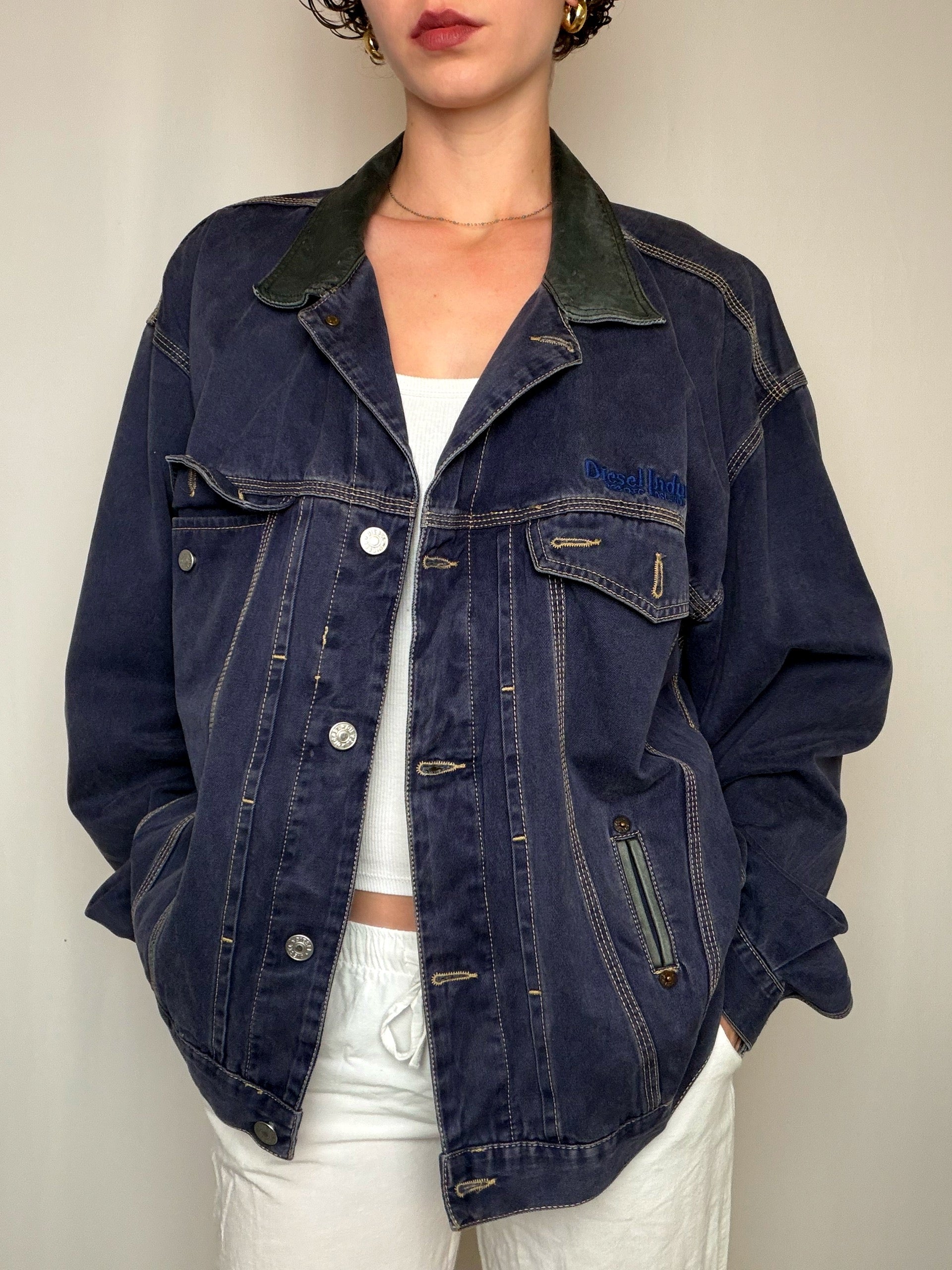 Jacket Bleu Denim Foncé Diesel XL vintage