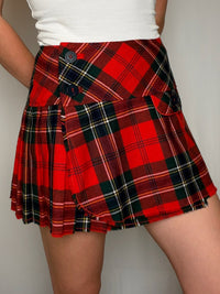 Jupe écossaise rouge tartan S/M vintage