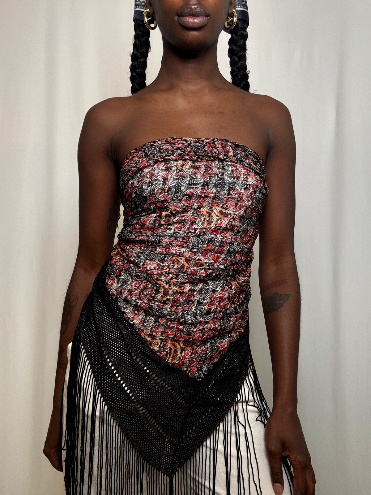 Foulard a frange vintage