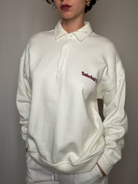 Sweat col polo blanc Timberland L vintage