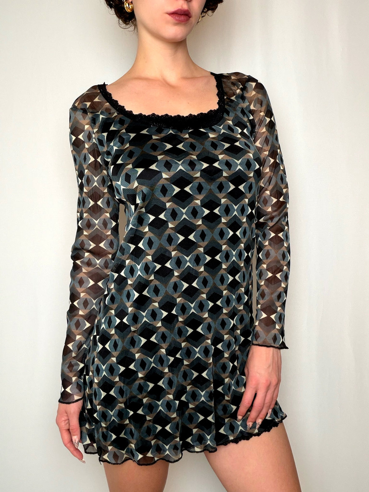Robe en mesh graphique TU vintage