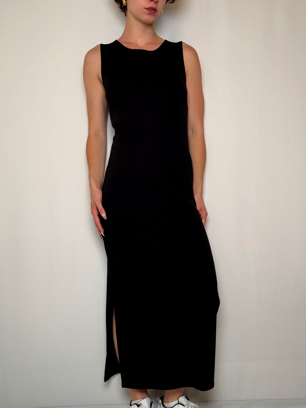 Robe longue fendue Noir M/L vintage