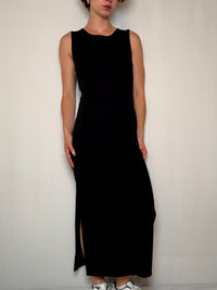 Robe longue fendue Noir M/L vintage